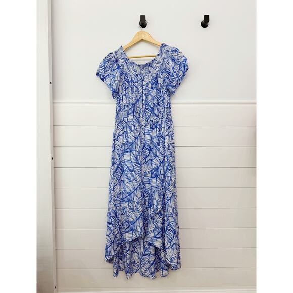 Women’s Vineyard Vines Blue Floral Maxi Dress Size Large L - Picture 1 of 7